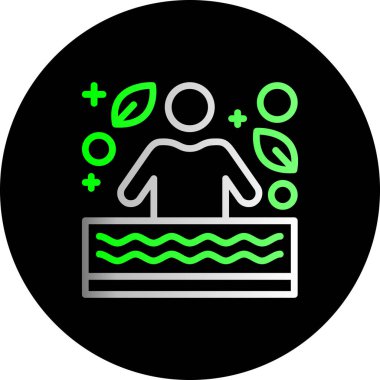 Bir bitkinin yeşil ve beyaz ikonunun vektör çizimi