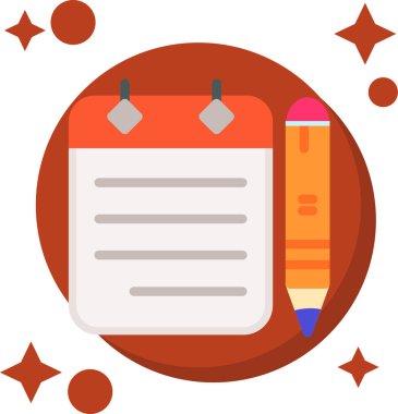 Not simgesi yazılıyor. Basit resimleme