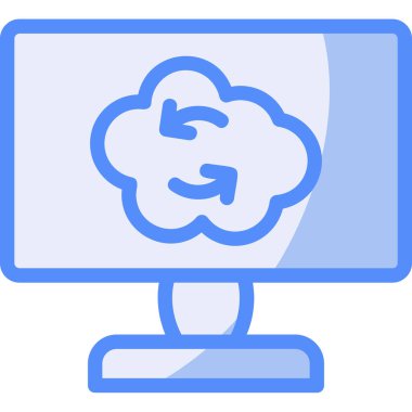 Ana hatlar biçiminde bulut hesaplama bilgisayar simgesi