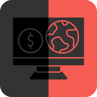 küresel dolar simgesi, vektör illüstrasyonu