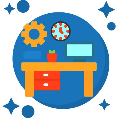 iş yassı tasarım ikonu. vektör illüstrasyonu