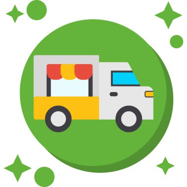 kamyon düz simgesi, vektör illüstrasyonu