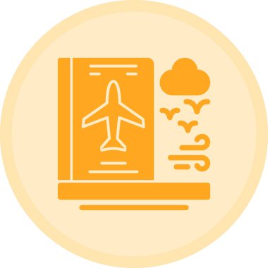 Uçak uçuş simgesi, vektör illüstrasyonu