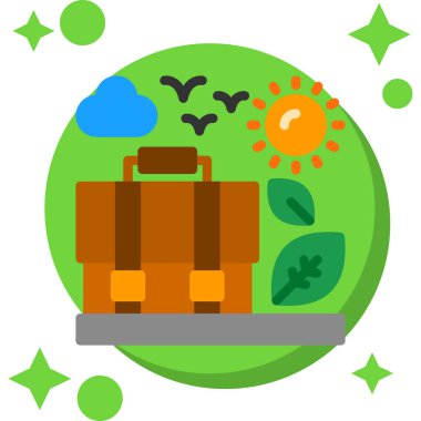 seyahat çantası ikonu vektör illüstrasyonu