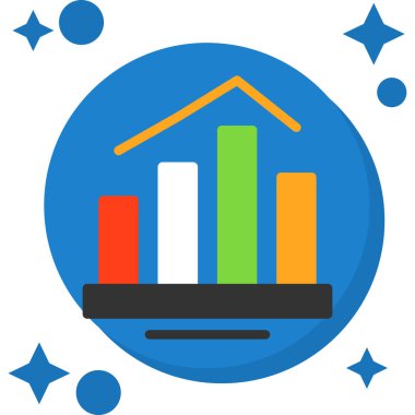 Bar çizelgesi. Web simgesi vektör illüstrasyonu