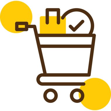 Sepet ikon vektörlü alışveriş arabası. özet çizimi