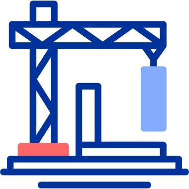 Vinç bina simgesi doldurulmuş - ana hat biçimi