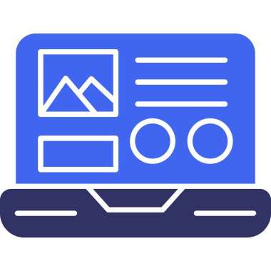 Web ve tasarım çizgisi renkli vektör simgesi.