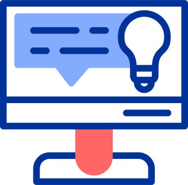 Bilgisayar monitör simgesini, basit vektör çizim