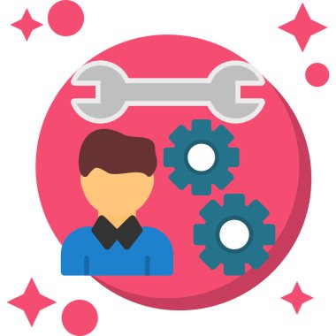 Adam ve dişli düz tasarım