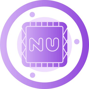 Beyaz zemin üzerinde izole edilmiş mor çizgi kripto para simgesi. Fiziksel bit bozuk para, engelleme teknolojisi. Güvenli kripto para birimi. Şifreli para birimi. Çember düğmesi. vektör