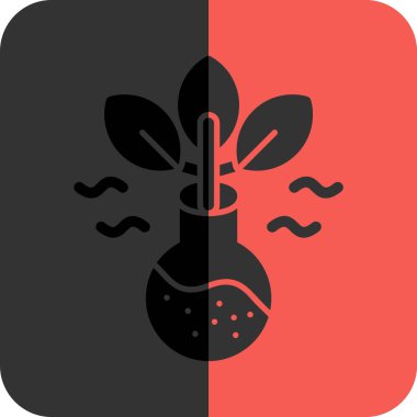 Bir çiçek simgesinin siyah arkaplanının vektör çizimi