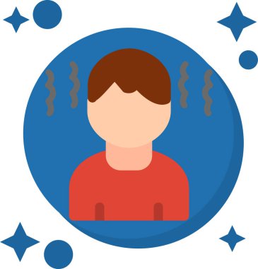 Saçlı adam, vektör çizimi.