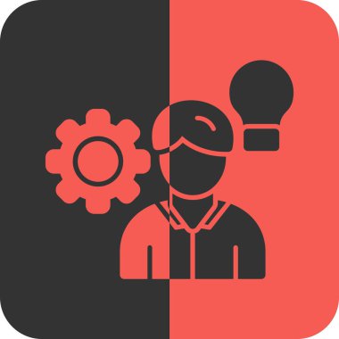 Dişli ve insanların vektör simgesi, düz dizayn