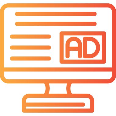 reklam reklam pazarlama simgesi ana hatları biçiminde