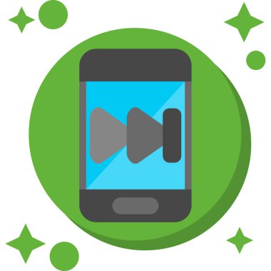 Video sohbet simgesi, vektör illüstrasyonu