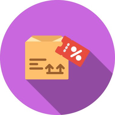 Düz stil indirimli indirim kuponu simgesi