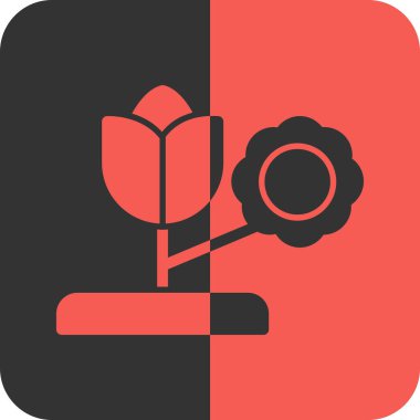 Çiçek simgesinin vektör illüstrasyonu