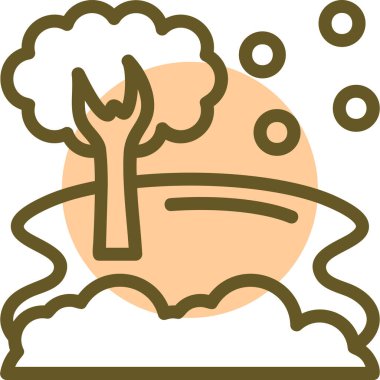 Bir ağaç simgesinin vektör illüstrasyonu