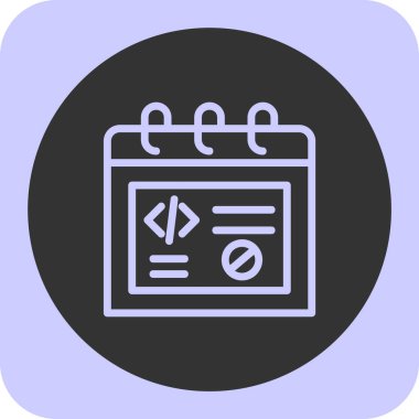 Web simgesi, kodlamanın vektör illüstrasyonu