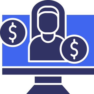 Para için. Web simgesi basit illüstrasyon