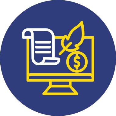 Dolar işareti olan bir laptop. vektör illüstrasyonu