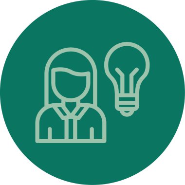 Benzersiz kadın kullanıcı vektör çizgisi simgesi