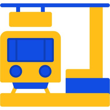 Tren metrosu simgesi düz stil