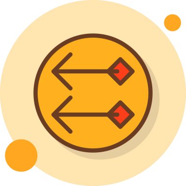 Doldurulmuş ana hatlar biçiminde yön ikonu