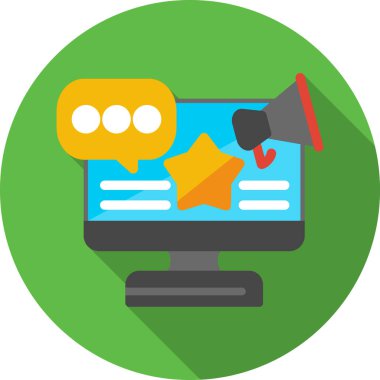 sohbet vektörü düz renk simgesi