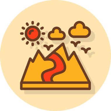 Kamp kampı doğa ikonu - ana hatlarıyla