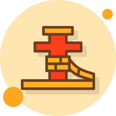 Yılbaşı kızağı simgesi, ana hatlı vektör çizimi