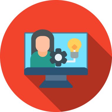 Video çağrı vektör illüstrasyon tasarımı ile bilgisayar monitörü