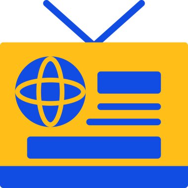 TV vektör web simgesi basit illüstrasyon