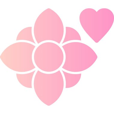 Şirin çiçek dekoratif simgesi izole