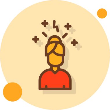 baş düşünme renk ikonu vektör illüstrasyonu