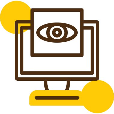 Ekranlı göz, resimleme, beyaz arkaplanda vektör.