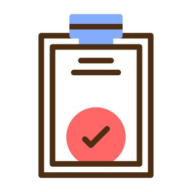 Liste simgesi vektörlü pano. İnce çizgi işareti. renk kontur sembolü resimlemesi