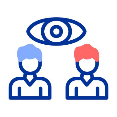 Göz simgesi. beyaz üzerinde izole edilmiş çizgi göz vektör simgesi ve düz çizgi