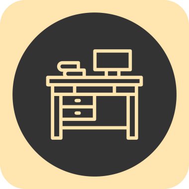 vektör masası düz simgesi