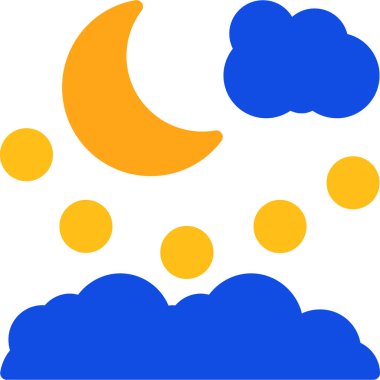 ay gece simgesi vektör illüstrasyon