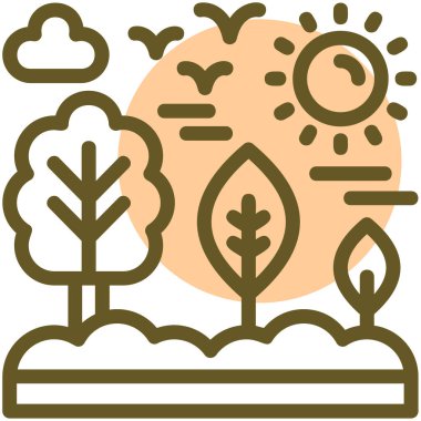 peyzaj ikonu vektör illüstrasyonu