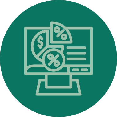 Dolar işareti olan bir dizüstü bilgisayarın vektör çizimi