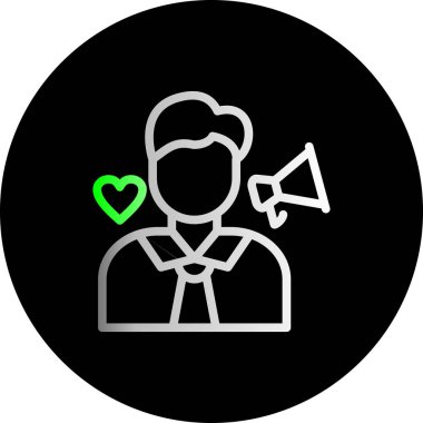 Eşsiz aşk adamı vektör çizgisi simgesi