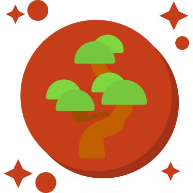 vektör düz ağaç ve mantarlar