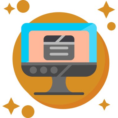 Bilgisayar. Web simgesi basit illüstrasyon