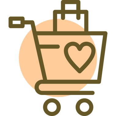 Alışveriş arabası simgesi, vektör illüstrasyonu