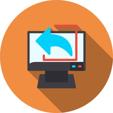 Bilgisayar ekranı. Basit resimleme.