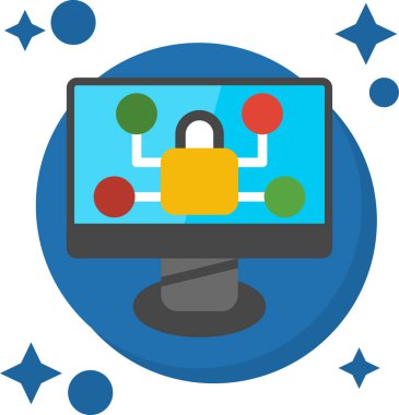 veri güvenlik vektör çizim