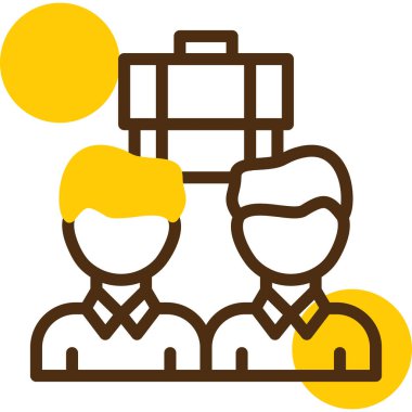 İş dünyası takım çalışması ikonu. Web tasarımı için çalışma takımı vektör simgesinin basit illüstrasyonu